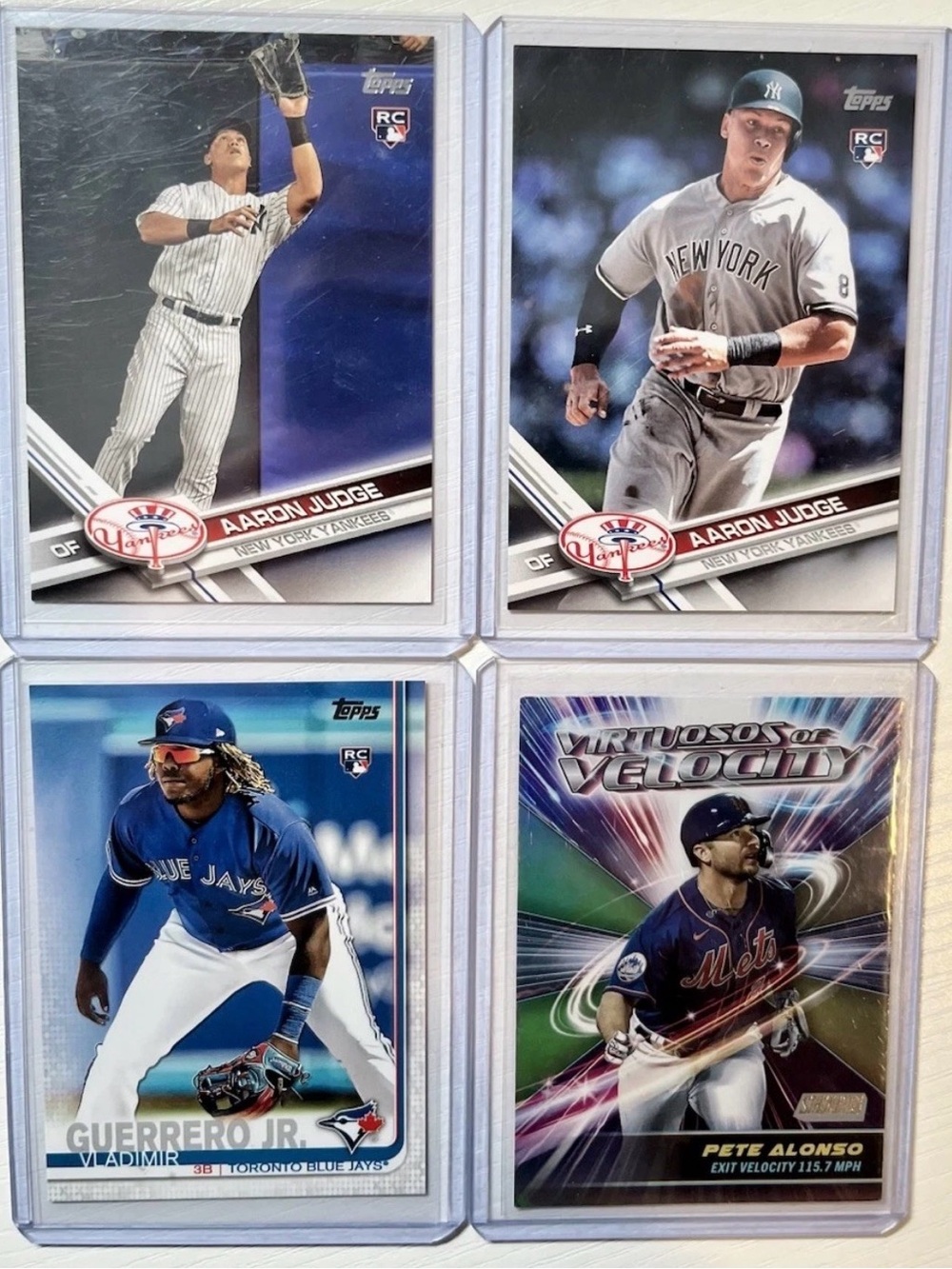 Star MLB Card Lot - 4 Cards -Aaron Judge(2), Vladimir Guerrero Jr, Pete Alonso